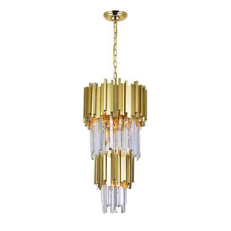 Cwi Lighting Deco 4 Light Down Mini Chandelier With Medallion Gold Finish 1112P12-4-169